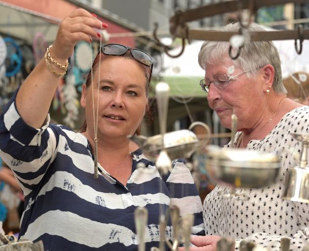 Deborah Milford and  her mother Vivienne, visiting from Adelaide, inspect the unusual jewellery...