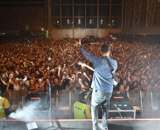 Six60 performs to a home crowd in 2017. Photo: Vaughan Elder
