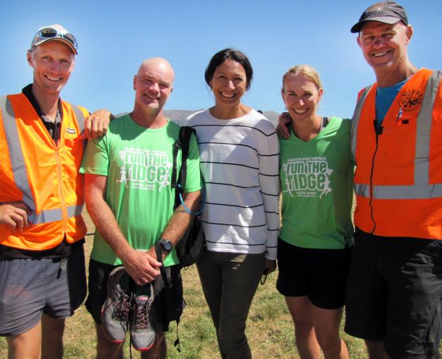 Run the Ridge celebrities and organisers (from left) former Black Cap Shayne O’Connor, former...