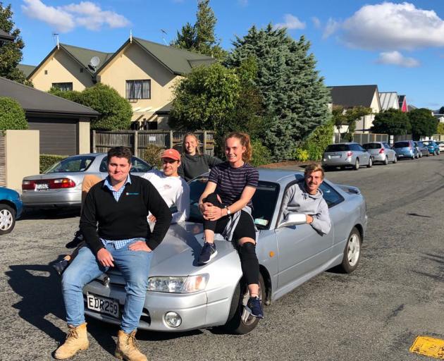 Friends (from left) Oskar Dax, Matthew Gibson, Helena Barnes, Bronwyn Larsen and Jon Tweed are...