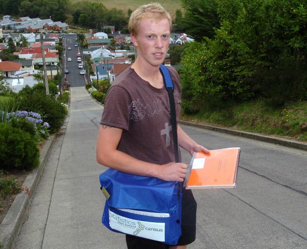 Census field worker Em Oysten delivers forms for the 2006 Census. Photo: ODT files 