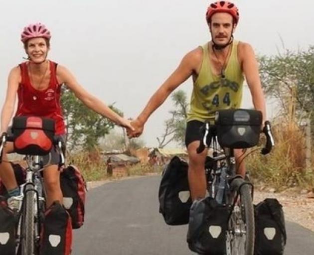 Tane Welton, 33, and Anneke Liefting, 29, have cycled some 24,000km through 28 countries in 21...