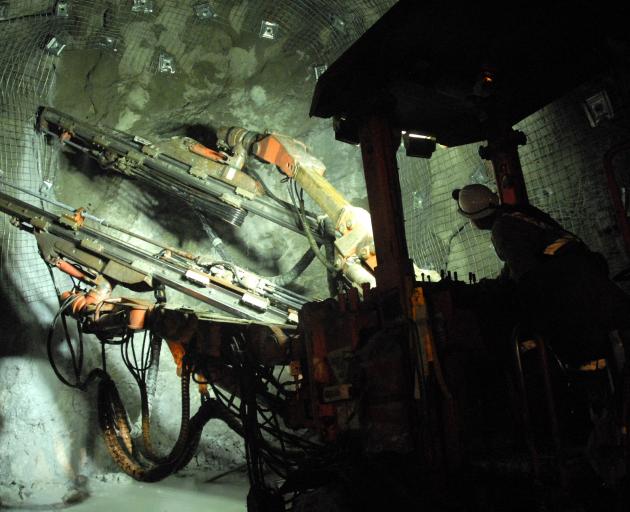 Underground drilling at Oceana Gold's existing Correnso mine in Waihi. A further 42,000m of...