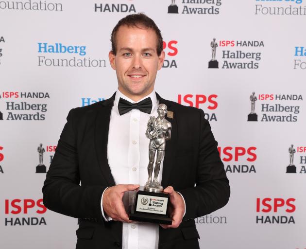 Adam Hall with the Para Athlete/Team of the Year award at last night's Halberg Awards in Auckland...