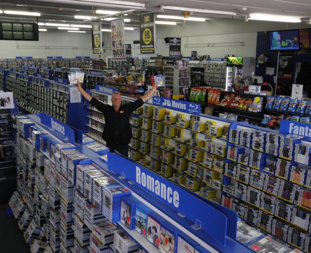 South City United Video Store, which owner Daryle Blackler claims is the biggest in New Zealand....