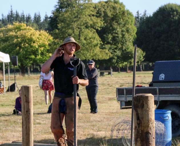 Isaac Johnston, of Tapanui, shows off his fencing prowess during the New Zealand Young Farmers...