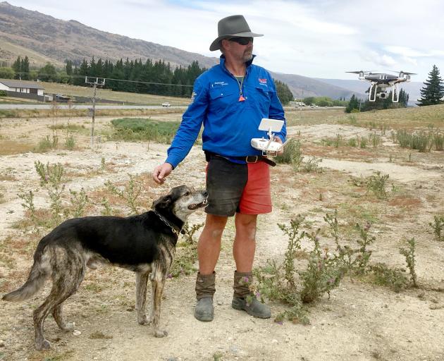 Musterer Tony Buchanan, who recently competed in a drone component at the Lowburn Collie Club dog...