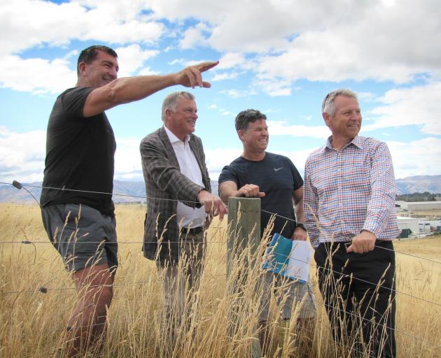 Wanaka developer David Reid shows Queenstown Lakes Community Housing Trust chairman Andrew Blair ...