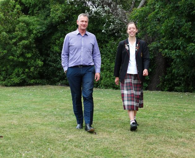 Waitaki Mayor Gary Kircher and Waitaki Girls’ High School Enviroschools co-captain Breanna...