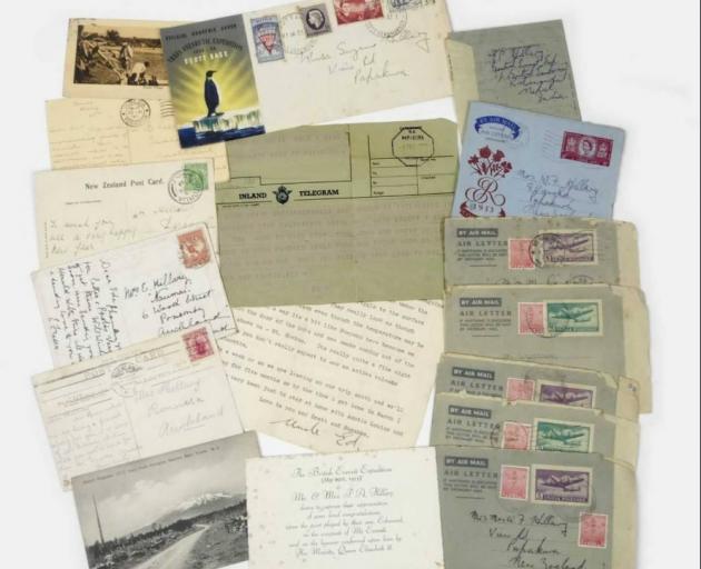 A collection of letters and postcards from Sir Edmund Hillary to his family, due to go under the...