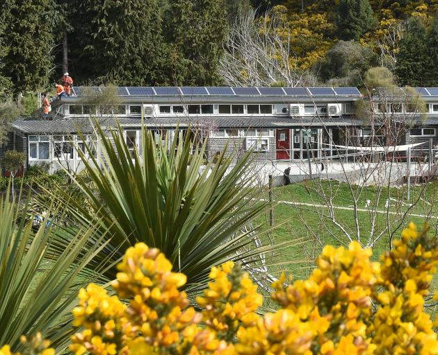 A solar array is installed at Waitati School last year. Photos: Gregor Richardson 