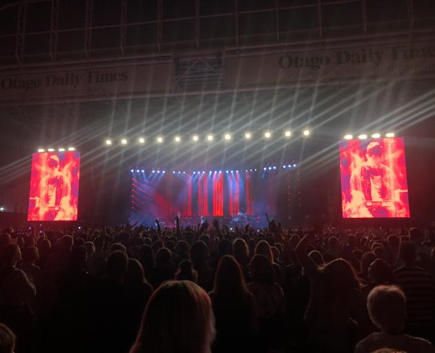 Fans watch on in awe as Six60 perform at Forsyth Barr Stadium. Photo: Craig Baxter 