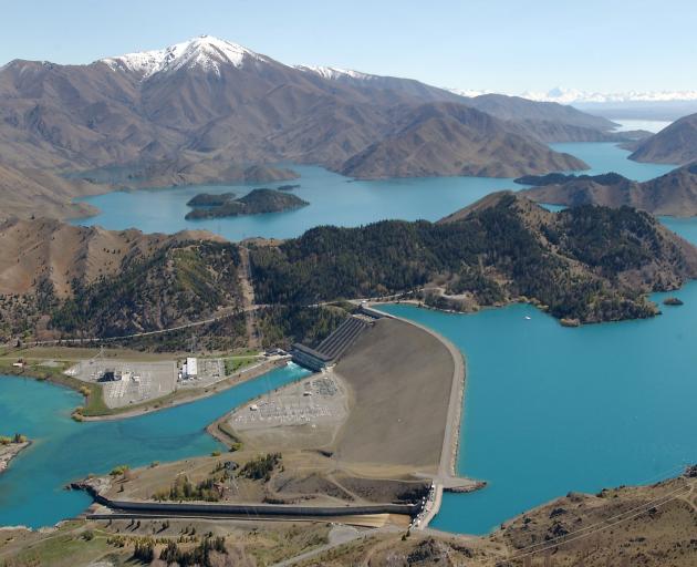 But Meridian Energy's Waitaki catchment at the end of February was at 90% of its historical average; pictured, Benmore Dam. Photo: ODT files