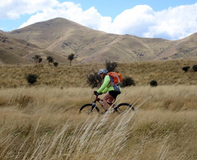 Liz Crook, of Dunedin, enjoys a back-country downhill cruise.