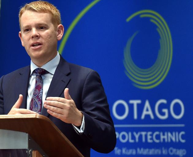 Education Minister Chris Hipkins at the Otago Polytechnic earlier this month. Photo: Peter McIntosh