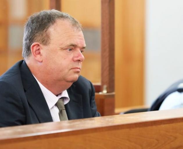 Grant Hannis awaits sentencing at the Wellington District Court. Photo: RNZ