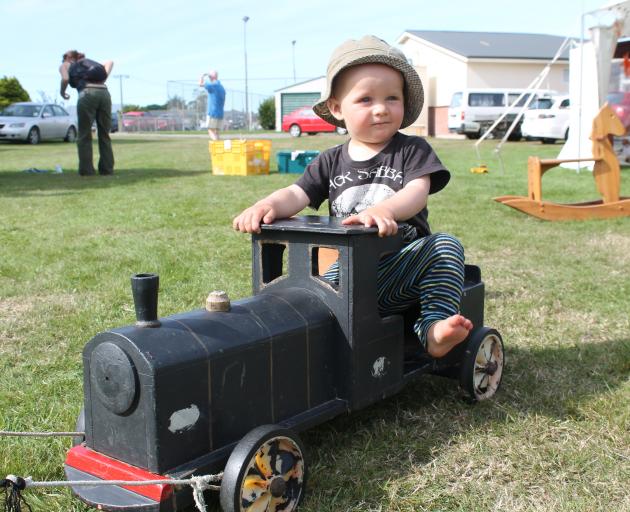 Olaf Mishalle-Higs (1) has a great time on a toy train. PHOTOS: LUISA GIRAO
