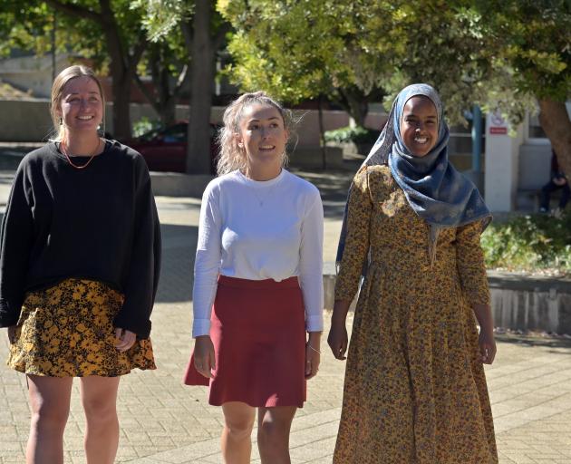 Silverline Otago student lead (from left) Maddi Mitchell (21), Social Impact Studio programme...