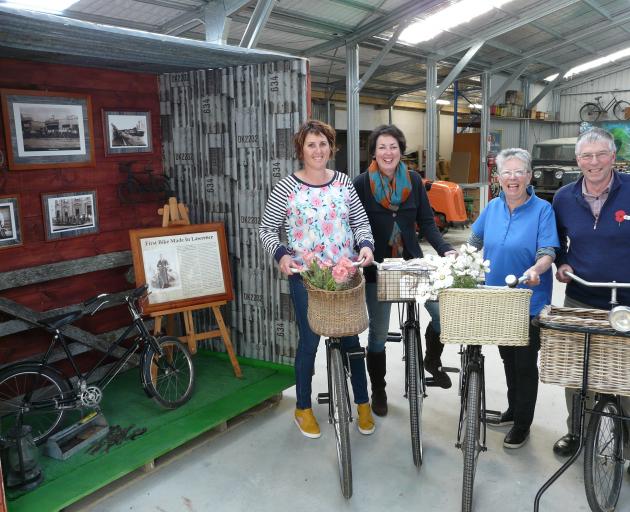 Lawrence Vintage Bike Display project members (from left) Sarah Homer, Mel Foster, project leader...