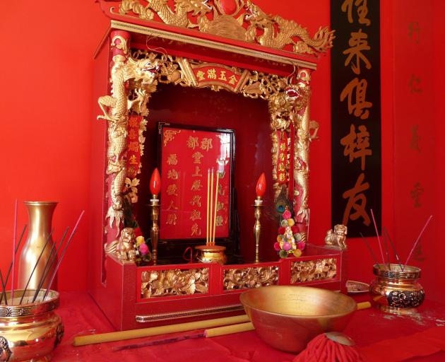 A joss house altar, used to pay respects to Chinese ancestors. PHOTO: RICHARD DAVISON
