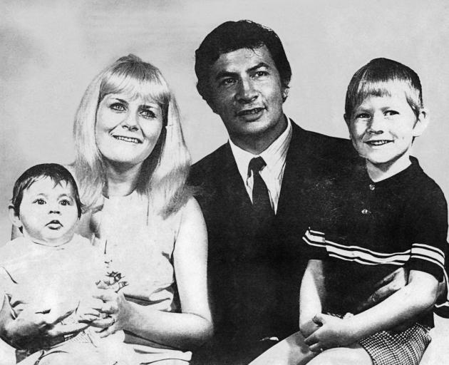 Shayne Carter (right) with his parents and sister in a family portrait photograph taken in 1970.