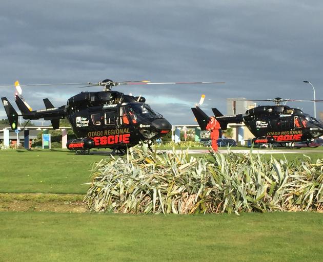 The trio were flown to Invercargill on Otago Rescue Helicopters. Photo: Giordano Stolley