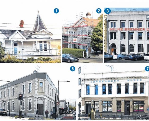 Dunedin Heritage Fund recipients are: 1: 2 Fifield St, $4000, restoration of cast iron lacework; 2: 18 Pitt St, $5000, clay tile roof renewal; 3: 23 Vogel St, $4000, repairs to windows; 6: 301 Moray Pl, $15,000, investigation of parapet roof area prior to