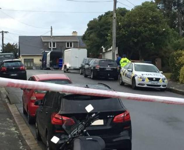 The cordon outside a Wellington home where a woman was found dead on Friday afternoon. Photo: NZ...