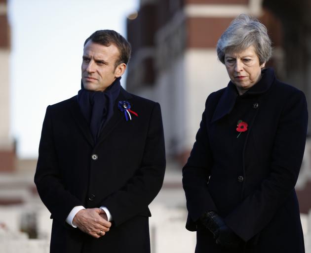 French President Emmanuel Macron and British leader Theresa May. Photo: AP