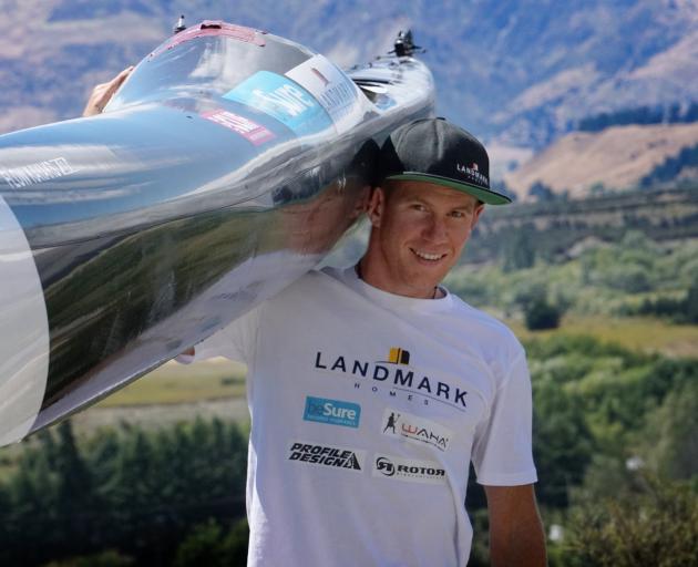 Dougal Allan and his kayak in Wanaka earlier this month. PHOTO: SEAN NUGENT