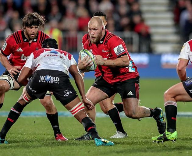 Owen Franks will miss the Crusaders' game against the Highlanders tomorrow night. Photo: Getty...