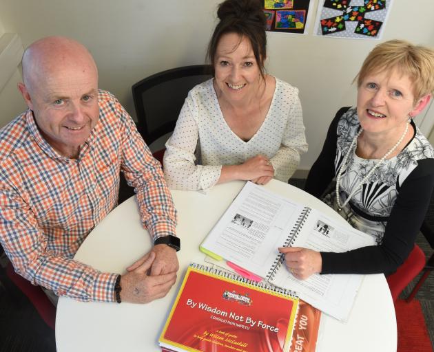 School principals (from left) Brent Caldwell (Mornington), Melissa Mitchell-Bain (Bradford) and...