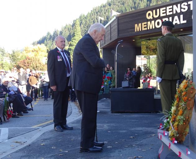 World War 2 veteran Raymond Dunn (98), of Kaitaia, pictured after laying his poppy outside the...