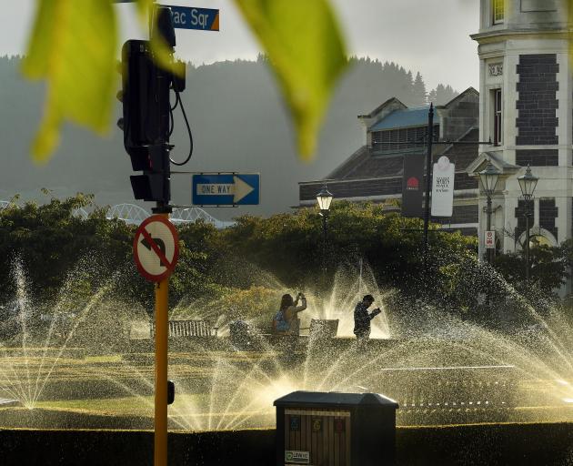 Water flows from piping used in the Star Fountain as council staff test a failed plan to return...