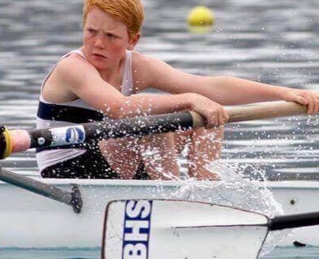 Teddy George as an under-15 rower competing for Otago Boys' High School. Photo: Instagram