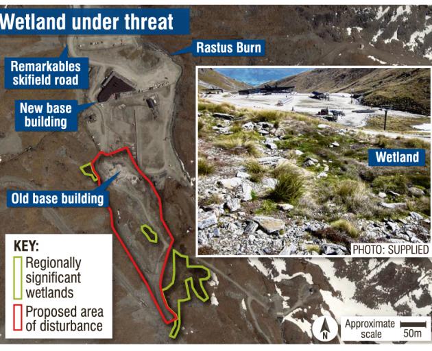 A graphic showing where the Remarkables' wetland was situated. PHOTOS: ODT FILES/SUPPLIED