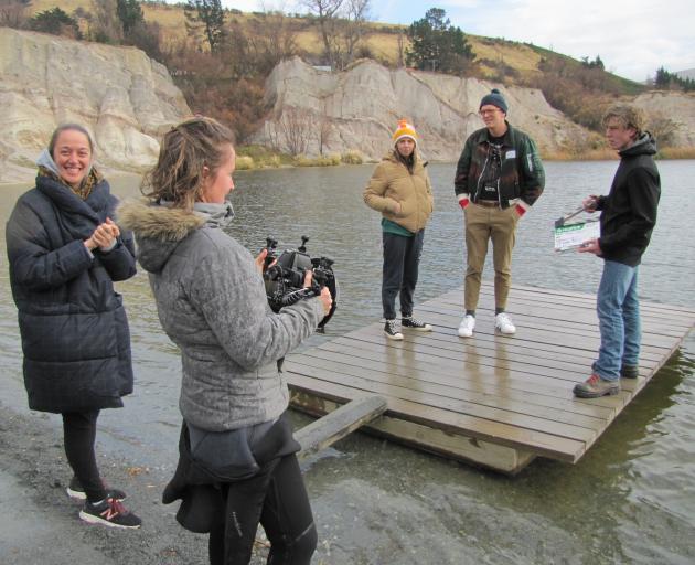 Dunedin director Anya Tate-Manning (left) gets ready to shoot a segment of her short film at the...