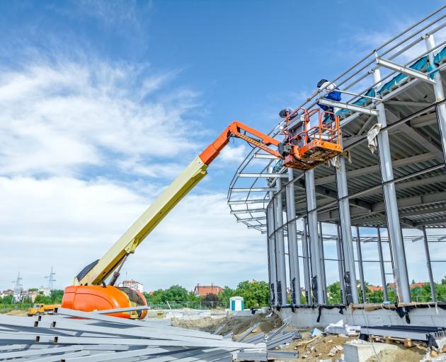 A cherry picker on site. Photo: Getty Images 