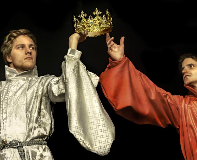 King Richard II, of England, played by Alfred Richardson (left) and Henry Bolingbroke, played by Cheyne Jenkinson, fight over the crown. Photos: Kieran Somerville