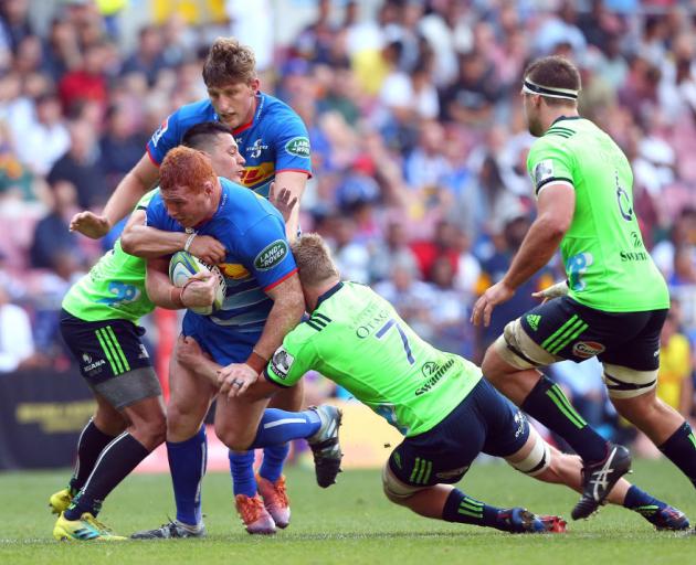 Steven Kitshoff of the Stormers is tackled during the Super Rugby match between Stormers and Highlanders. Photo: Getty Images