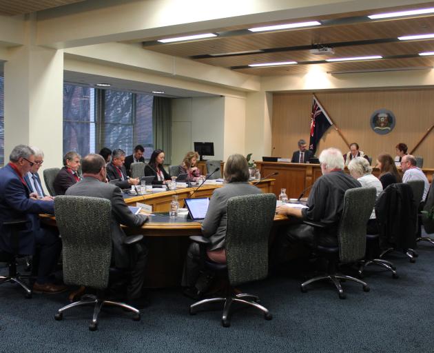 Invercargill city councillors discuss the annual plan. PHOTO: LAURA SMITH