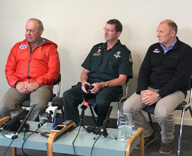 Winchman Lester Stevens (from left), paramedic John Lambeth and pilot Andrew "Heff" Hefford spoke...