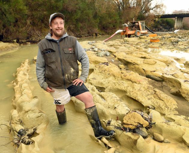 Michael Johnston was quite relaxed after fossilised moa footprints he discovered in the Kyeburn...