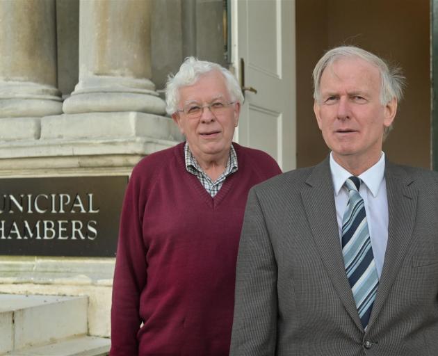 Peter Miller (right) and Stuart Strachan, of the Archives & Records Association of New Zealand, say the Dunedin City Council needs to do more to protect its at-risk archives. Photo: Christine O'Connor