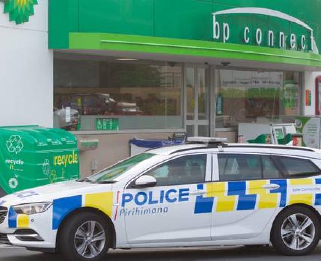 Police at Lynmore BP on December 10 last year after the aggravated robbery. Photo: NZME.