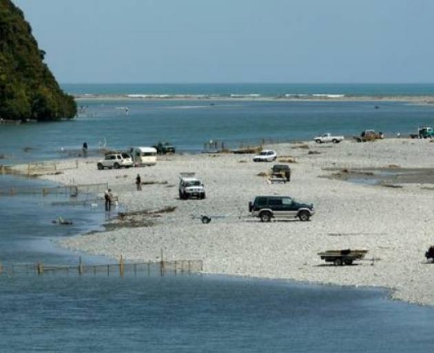 The Taramakau River, where a jet boat overturned. Photo: NZ Herald