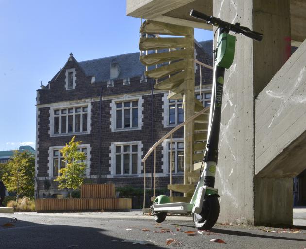 The University of Otago has recorded a handful of Lime scooter incidents since the start of the year. Photo: Gerard O'Brien