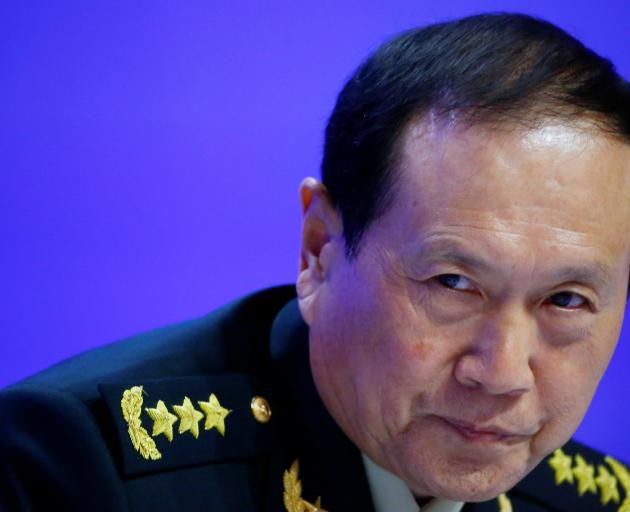 Chinese Defense Minister Wei Fenghe attends the IISS Shangri-la Dialogue in Singapore. Photo:...