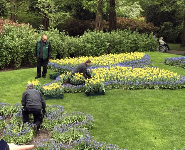 Regular replanting keeps the gardens looking good throughout the spring.