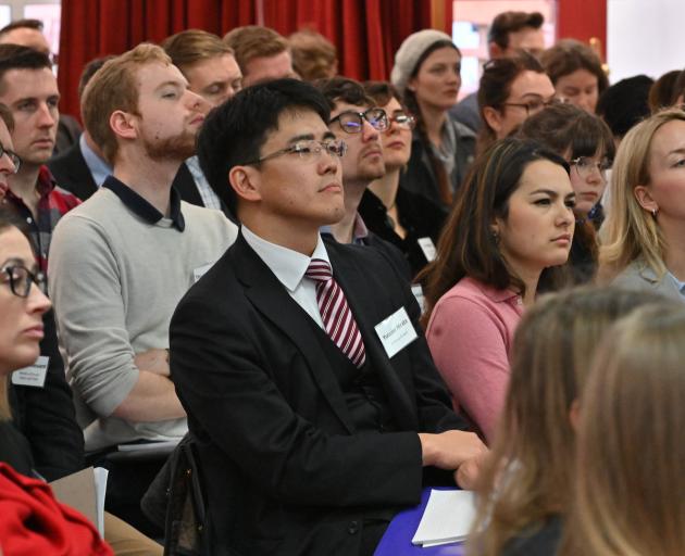 Participants listen to a talk by Prof Mark Rosenzweig at the University of Otago's latest Foreign...